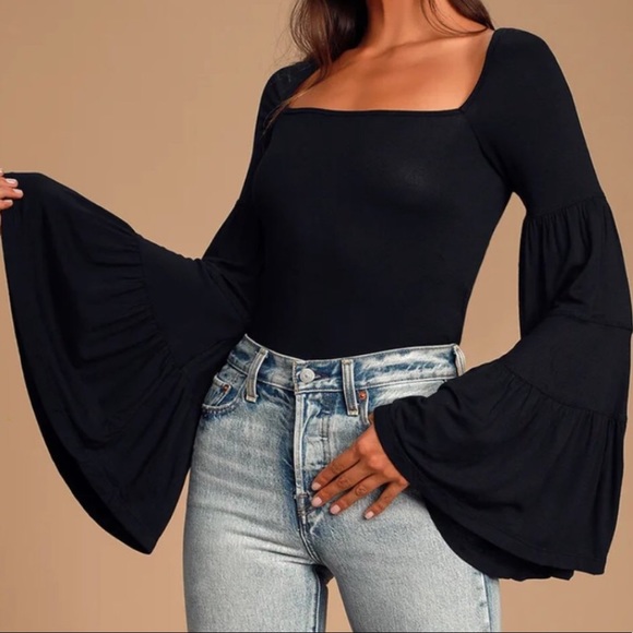 Free People Tops - Free People Dramatic Bell Sleeve Babetown Top